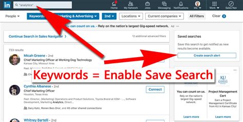 Saved Search in LinkedIn