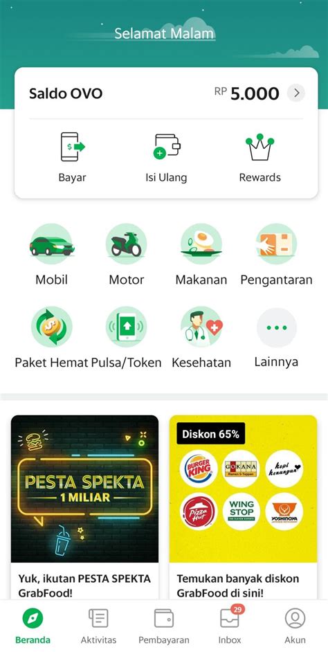 Grab app interface