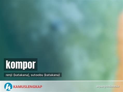 bahasa jepang kompor in indonesia