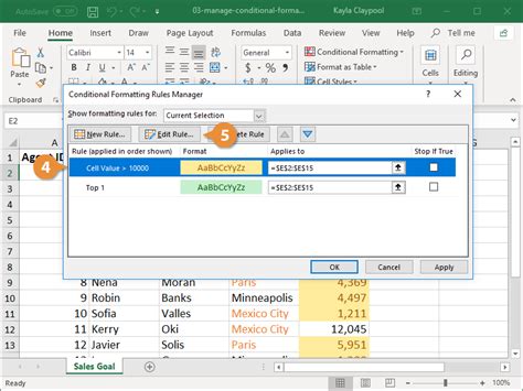 Conditional Formatting Dialog Box in Excel
