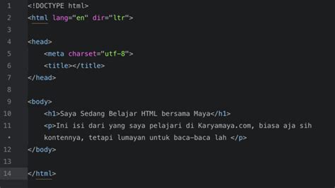 html tag struktur dasar