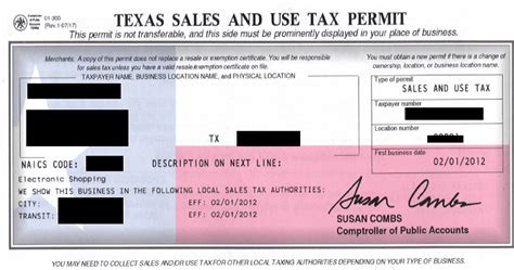 sales and use tax permit