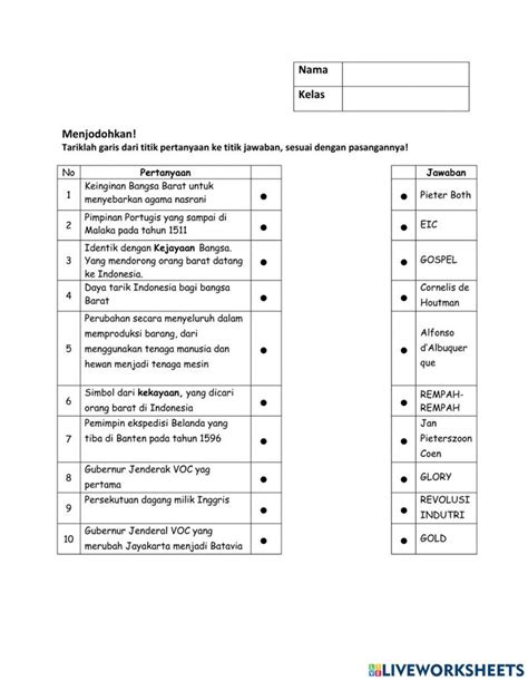 Soal Menjodohkan