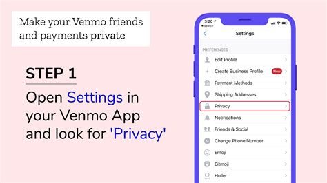 Go to Settings in Venmo App