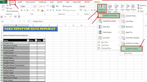 Cara Menghapus Data Duplikat Pada Microsoft Excel