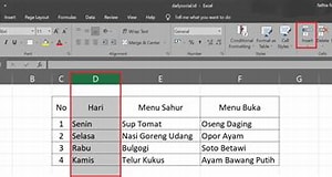 cara menambahkan kolom di excel