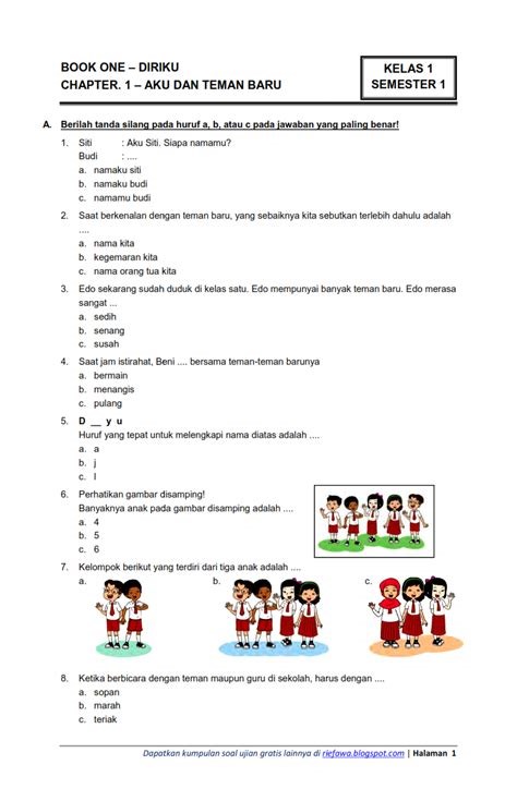 Soal UTS Kelas 5 Semester 1 Indonesia