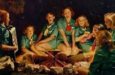 scout girl scouts camp camping old years campfire vintage girls fire organization leader oregonlive night singing bad around troop over