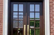 doors double entry door glass panel wood exterior
