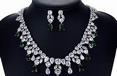 necklace set jewelry sets wedding bridal zirconia cubic cz earring crystal accessories women
