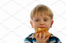 eating boy pizza little