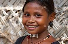guinea papua trobriand girl young island smiling stock alamy