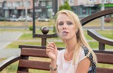 blonde cigarette beautiful smokes girl outdoors cit young preview