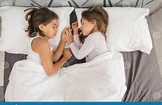 bed girls sleeping young two sweet dreamstime stock