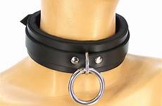 collar locking bondage lined padded classic collars leather