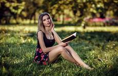 wallpaper women blonde grass dress sitting reading legs erenler hakan cleavage model barefoot crop outdoors book girl wallhere wallpapers eyes