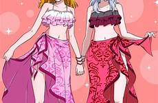 safebooru girls 2girls respond edit sarong precure bikini