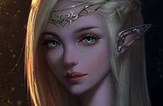 fantasy girl elf fairy beautiful elven women anime princess elfa elfen artstation paintings