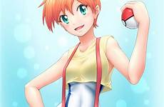 pokemon anime swimsuit poke shorts piece takao misty ball holding danbooru suspenders denim competition orange posts respond edit safebooru