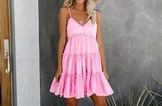 dress babydoll pink ruffle dresses straps adjustable spaghetti mini summer choose board sassy cravings playfully cotton sweet skirt