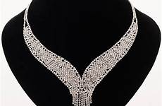 choker necklace rhinestone collar wedding necklaces elegant crystal women birde chokers chocker statement jewelry