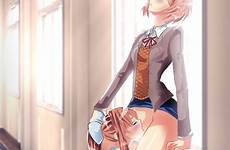 monika sayori rule34 doki literature club yuri rule sex 34 xxx lesbian window break taking quick between comments class oral