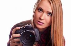 photographer female taking glamour camera isolated stock holding professional