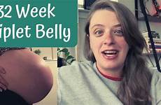 belly triplet pregnancy week weeks