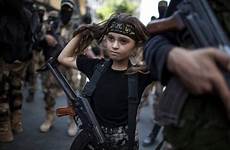 palestinian girl jihad gaza rifle war islamic militants palestinians kalashnikov city israelis leave times york