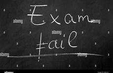 fail exam alamy stock test chalk writed blackboard