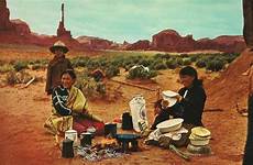 navajo indians arizona northern women 1950s cooking bread adalbert postcard