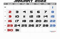 2022 january calendar numbers week
