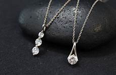 silver sterling cz necklace necklaces jewelry diamond