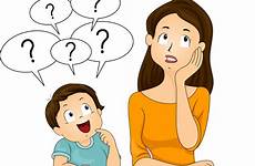 clipart talking parents child parent mother questions funny asking cartoon kids boy children boarding student school mom question kid girl