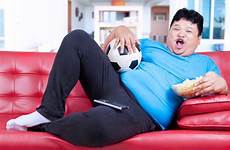 fat watching man football tv obese people match underweight sitting overweight sofa snack stock lazy eat mant soccer surpasses study
