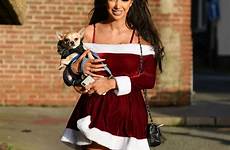 khan chloe upskirt liverpool santa dog her sational looks short dress hawtcelebs thefappeningblog twitter