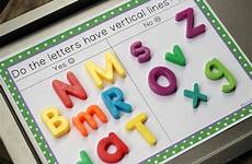 sorting magnetic letters letter alphabet teach lines fun related