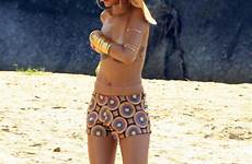 rihanna vogue photoshoot brasil brazil topless beach celebrities nude covered hawtcelebs 12thblog slip nipple