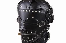 bdsm hood gimp bondage mask fetish leather blindfold head harness mouth deprivation sensory zip soft sex locking slave zipper headgear