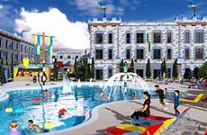 legoland castle hotel california pool swimming spring open tucsontopia rendering architectural