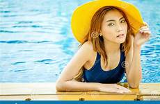 pool swimming smiling asian woman young beautiful yell preview