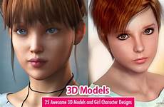 3d character girl models inspiration designs awesome characters girls webneel model choose board