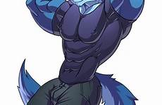 wolf blue big deviantart furry buff muscle anthro muscles hot anthropomorphic