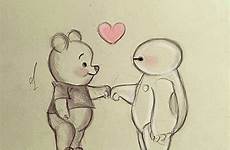 pooh disney baymax drawings cute winnie easy pencil drawing sketches choose board ideas