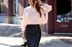 blush outfits wear skirt pencil leather pink ways soft blouse outfit skirts street fashion style lace hapa time look elegant