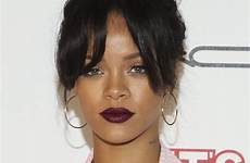 rihanna fringe samuel updo parted haircuts getty celebrity hair women color portrait rocked proving lip boldness statement queen times styleoholic