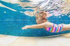 child swimming pool kids bottomless stock lessons underwater diving jump girl into start deep should when preview portrait funny swim