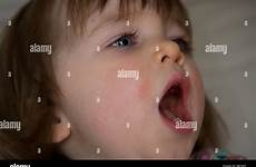 mouth open girl little wide alamy her stock