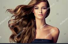 hair wavy model curly girl long beautiful brunette shiny hairstyle shutterstock stock search