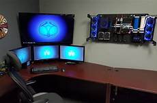 pc wall mounted case build computer mount setup builds custom gaming desk cases techguided ridiculously awesome imgur room system feros